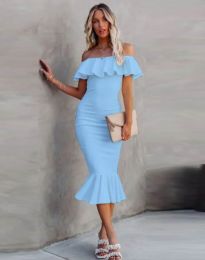 Šaty - kód 9726 - 4 - svetlo modrá